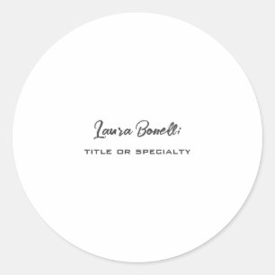 Minimalist Professional Modern Classic Round Sticker