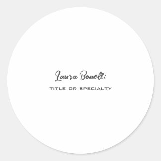 Minimalist Professional Modern Classic Round Sticker