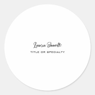 Minimalist Professional Modern Classic Round Sticker