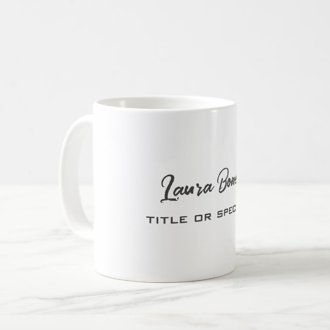 Minimalist Professional Modern Coffee Mug (Front Left)