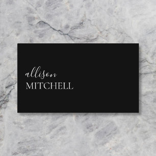 Minimalist Professional Modern Elegant Black Business Card
