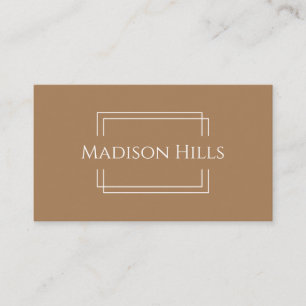 Minimalist Professional Modern Frame Brown Business Card