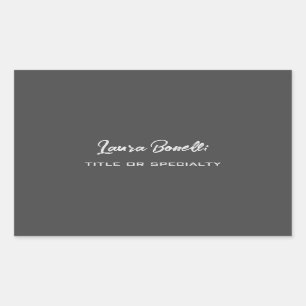 Minimalist Professional Modern Handwrite Dark Grey Rectangular Sticker