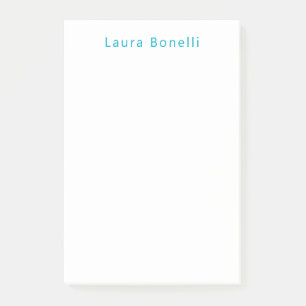 Minimalist Professional Modern Name Azure Blue Post-it Notes