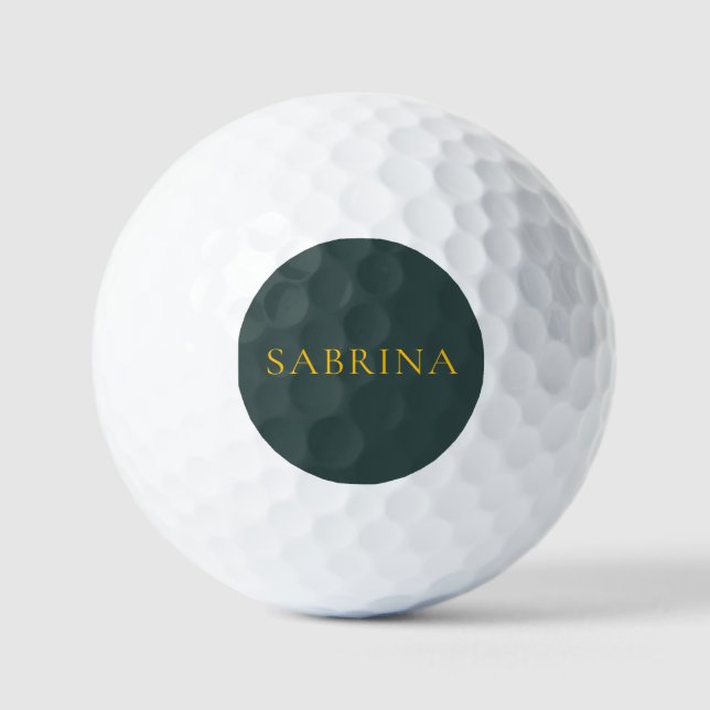 Minimalist Professional Modern Name Dusty Green Golf Balls (Front)