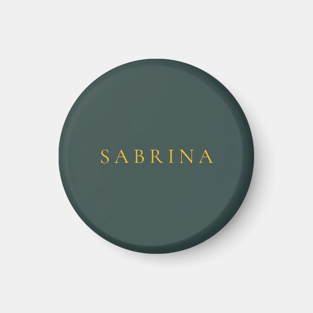 Minimalist Professional Modern Name Dusty Green Magnet (Front)