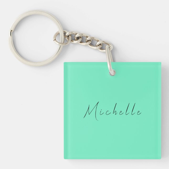 Minimalist Professional Modern Name Handwritten Key Ring (Front)