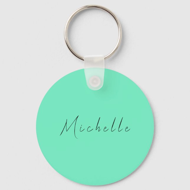 Minimalist Professional Modern Name Handwritten Key Ring (Front)