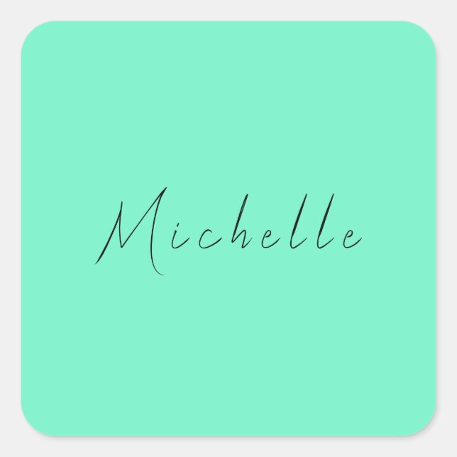 Minimalist Professional Modern Name Handwritten Square Sticker (Front)