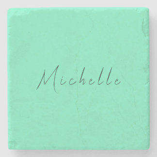 Minimalist Professional Modern Name Handwritten Stone Coaster