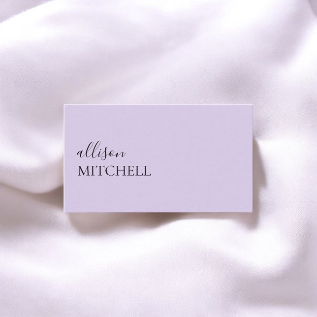Minimalist Professional Modern Pastel Purple Business Card (Creator Uploaded)