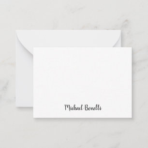 Minimalist Professional Modern Plain Black White Card