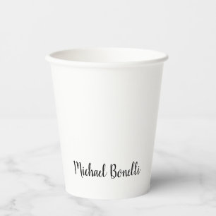 Minimalist Professional Modern Plain Black White Paper Cups