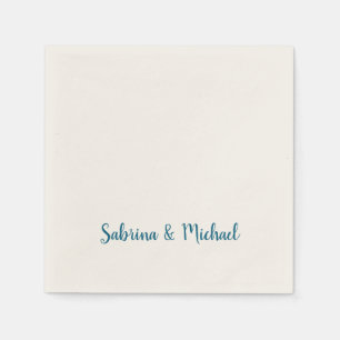 Minimalist Professional Modern Plain Blue & Ecru Napkin