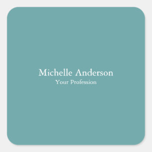 Minimalist Professional Modern Plain Cadet Blue Square Sticker