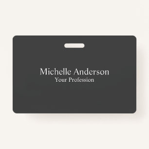 Minimalist Professional Modern Plain Grey Colour ID Badge