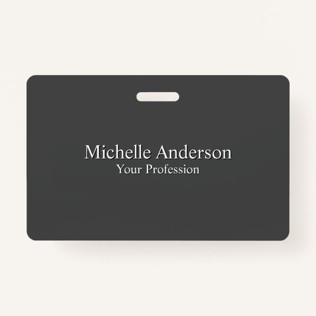 Minimalist Professional Modern Plain Grey Colour ID Badge (Front)