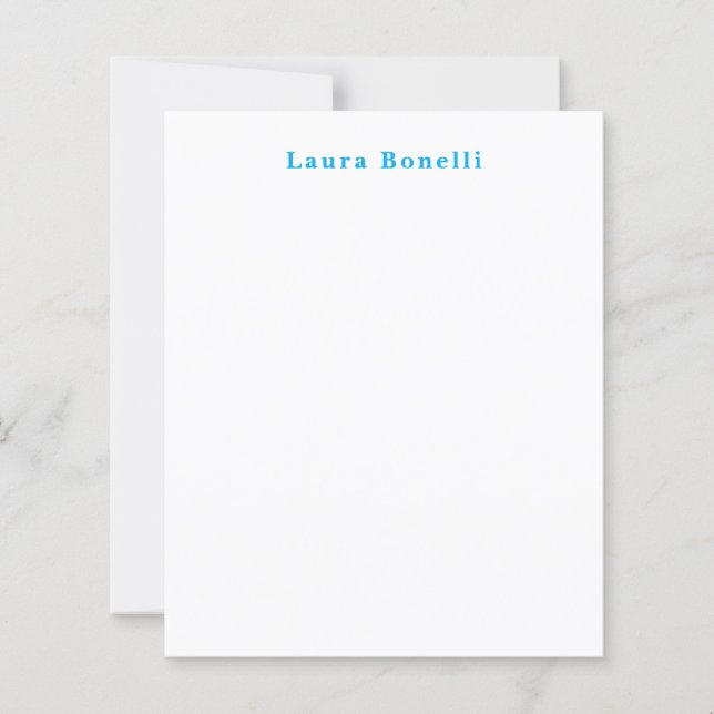 Minimalist Professional Modern Plain Name Paper (Front)