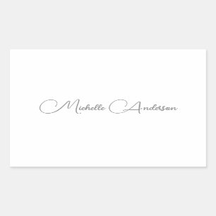 Minimalist Professional Modern Plain Name Rectangular Sticker