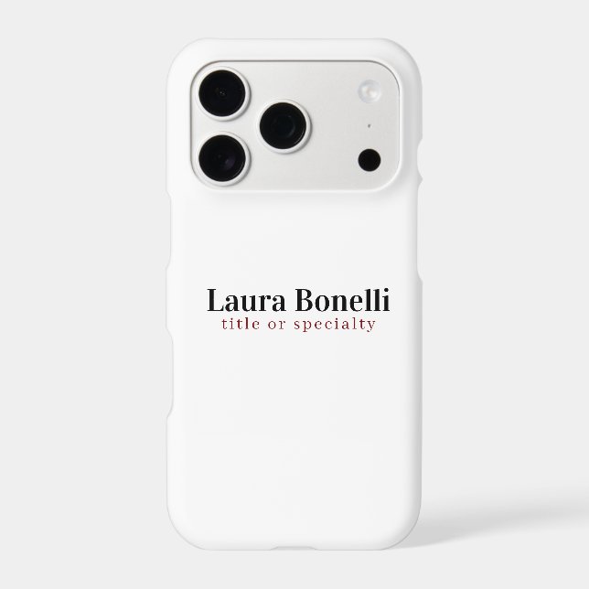 Minimalist Professional Modern Plain Name Title (Back)