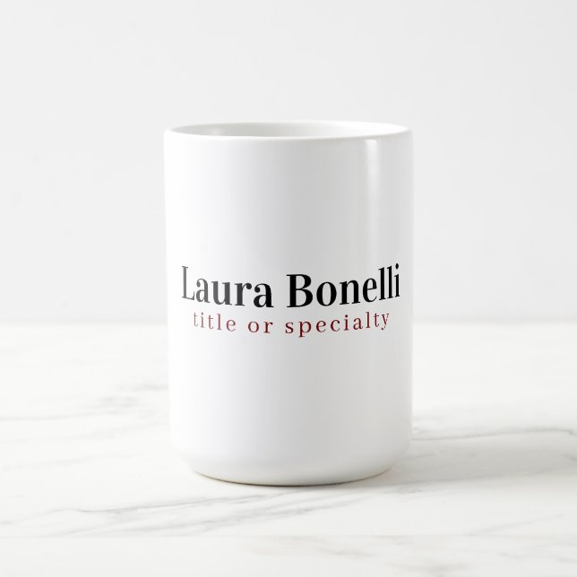 Minimalist Professional Modern Plain Name Title Coffee Mug (Center)