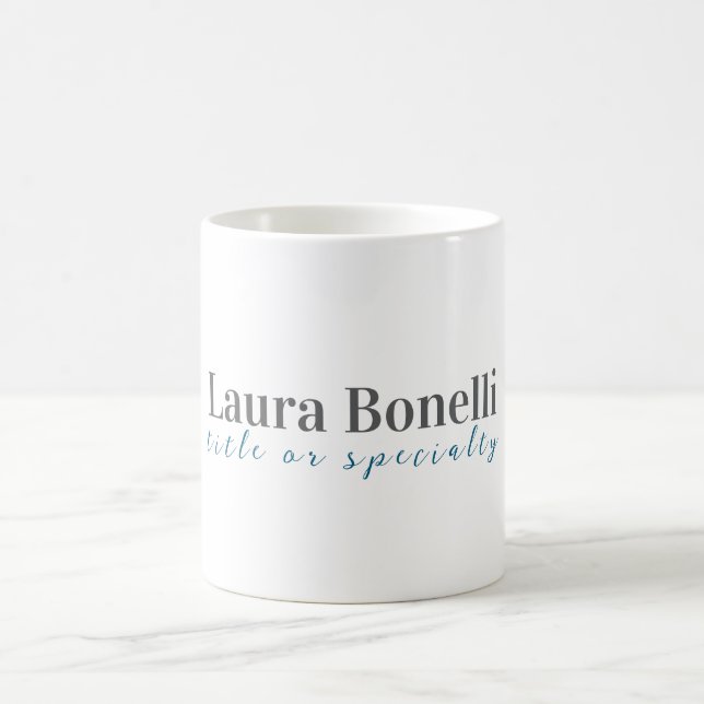Minimalist Professional Modern Plain Name Title Coffee Mug (Center)