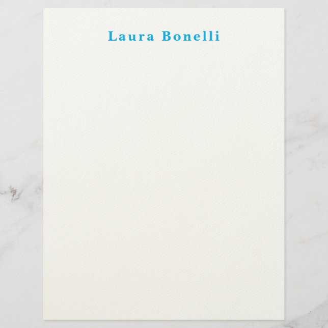 Minimalist Professional Modern Plain Name Title Custom Letterhead (Front)