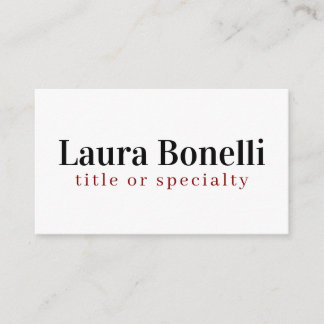 Minimalist Professional Modern Plain Name Title Enclosure Card