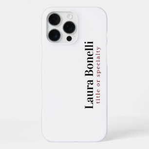 Minimalist Professional Modern Plain Name Title iPhone 16 Pro Max Case