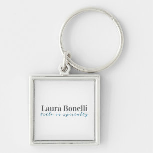 Minimalist Professional Modern Plain Name Title Key Ring