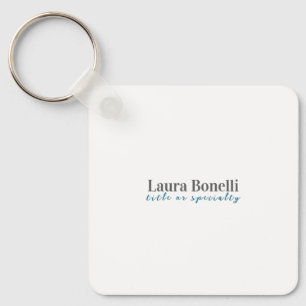 Minimalist Professional Modern Plain Name Title Key Ring