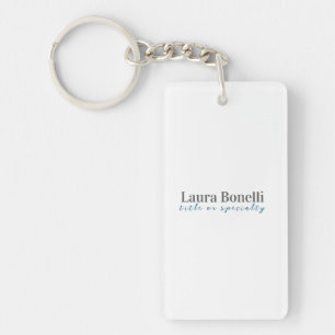 Minimalist Professional Modern Plain Name Title Key Ring