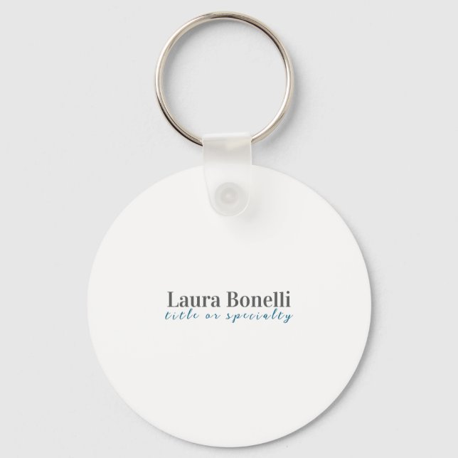 Minimalist Professional Modern Plain Name Title Key Ring (Front)