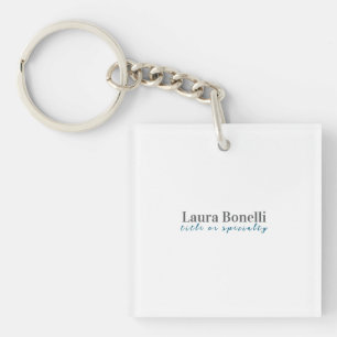 Minimalist Professional Modern Plain Name Title Key Ring