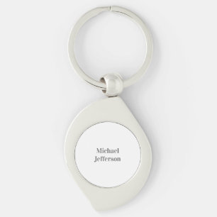 Minimalist Professional Modern Plain Name Title Key Ring