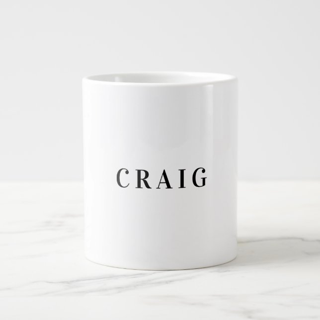 Minimalist Professional Modern Plain Name Title Large Coffee Mug (Front)
