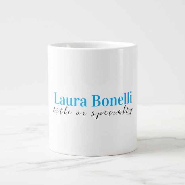 Minimalist Professional Modern Plain Name Title Large Coffee Mug (Front)