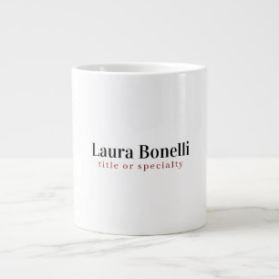 Minimalist Professional Modern Plain Name Title Large Coffee Mug