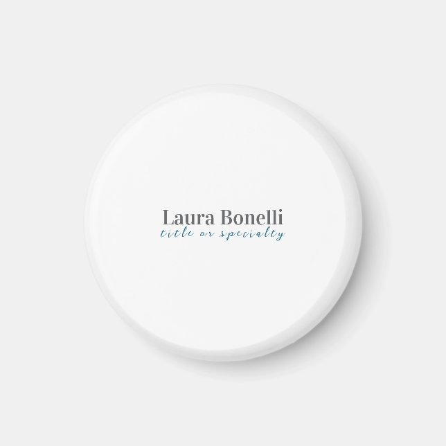 Minimalist Professional Modern Plain Name Title Magnet (Front)