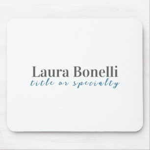 Minimalist Professional Modern Plain Name Title Mouse Mat