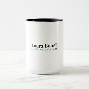 Minimalist Professional Modern Plain Name Title Mug