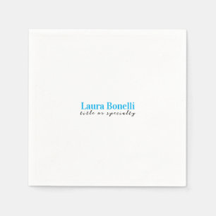 Minimalist Professional Modern Plain Name Title Napkin