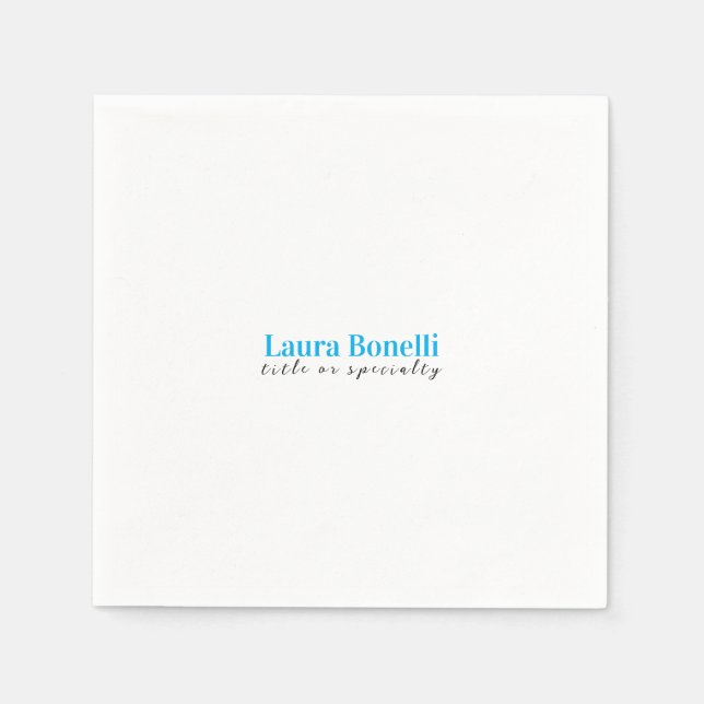 Minimalist Professional Modern Plain Name Title Napkin (Front)