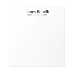 Minimalist Professional Modern Plain Name Title Notepad