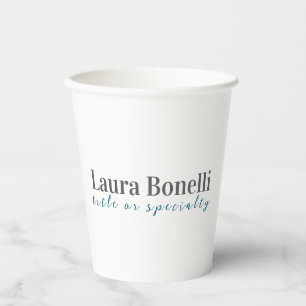 Minimalist Professional Modern Plain Name Title Paper Cups