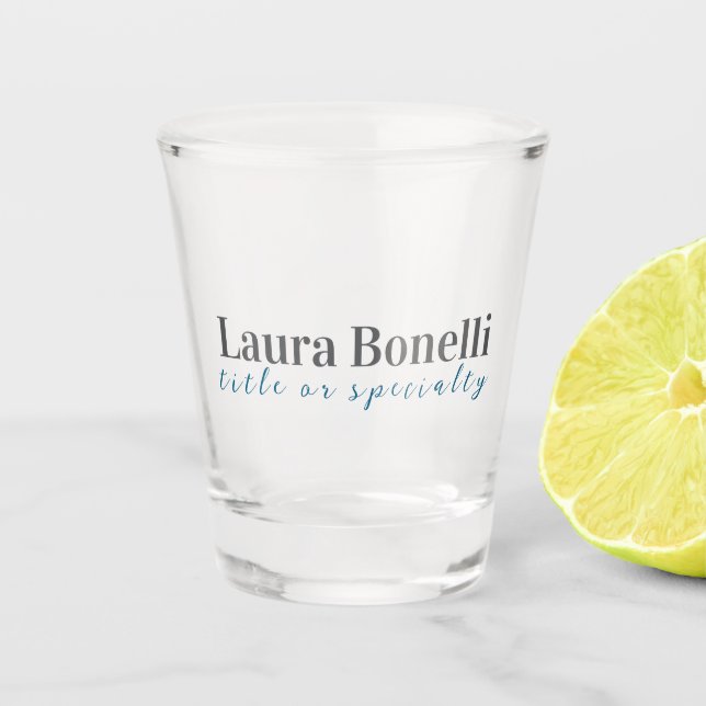 Minimalist Professional Modern Plain Name Title Shot Glass (Front)