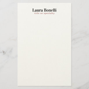 Minimalist Professional Modern Plain Name Title Stationery