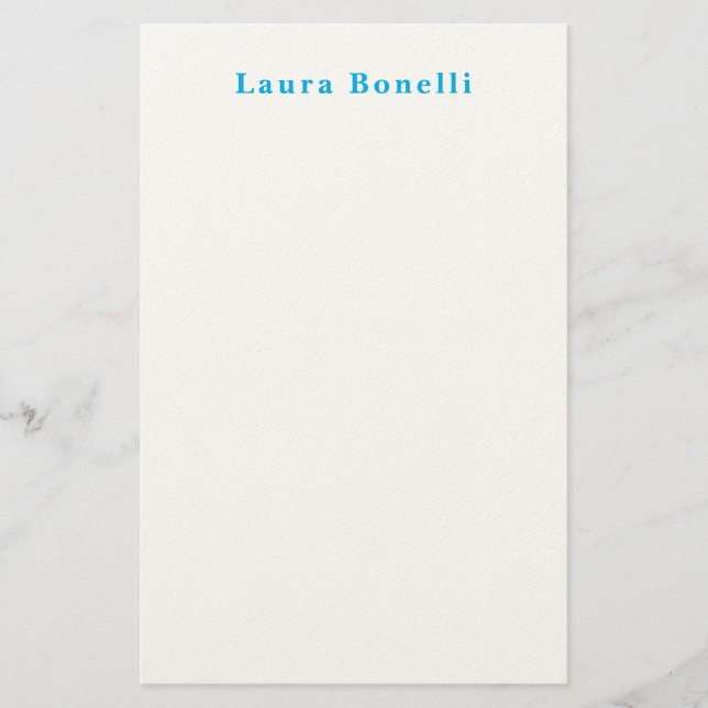 Minimalist Professional Modern Plain Name Title Stationery (Front)