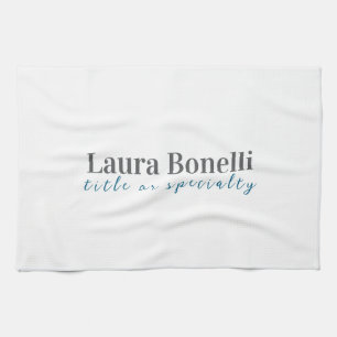 Minimalist Professional Modern Plain Name Title Tea Towel