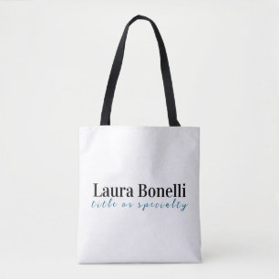 Minimalist Professional Modern Plain Name Title Tote Bag